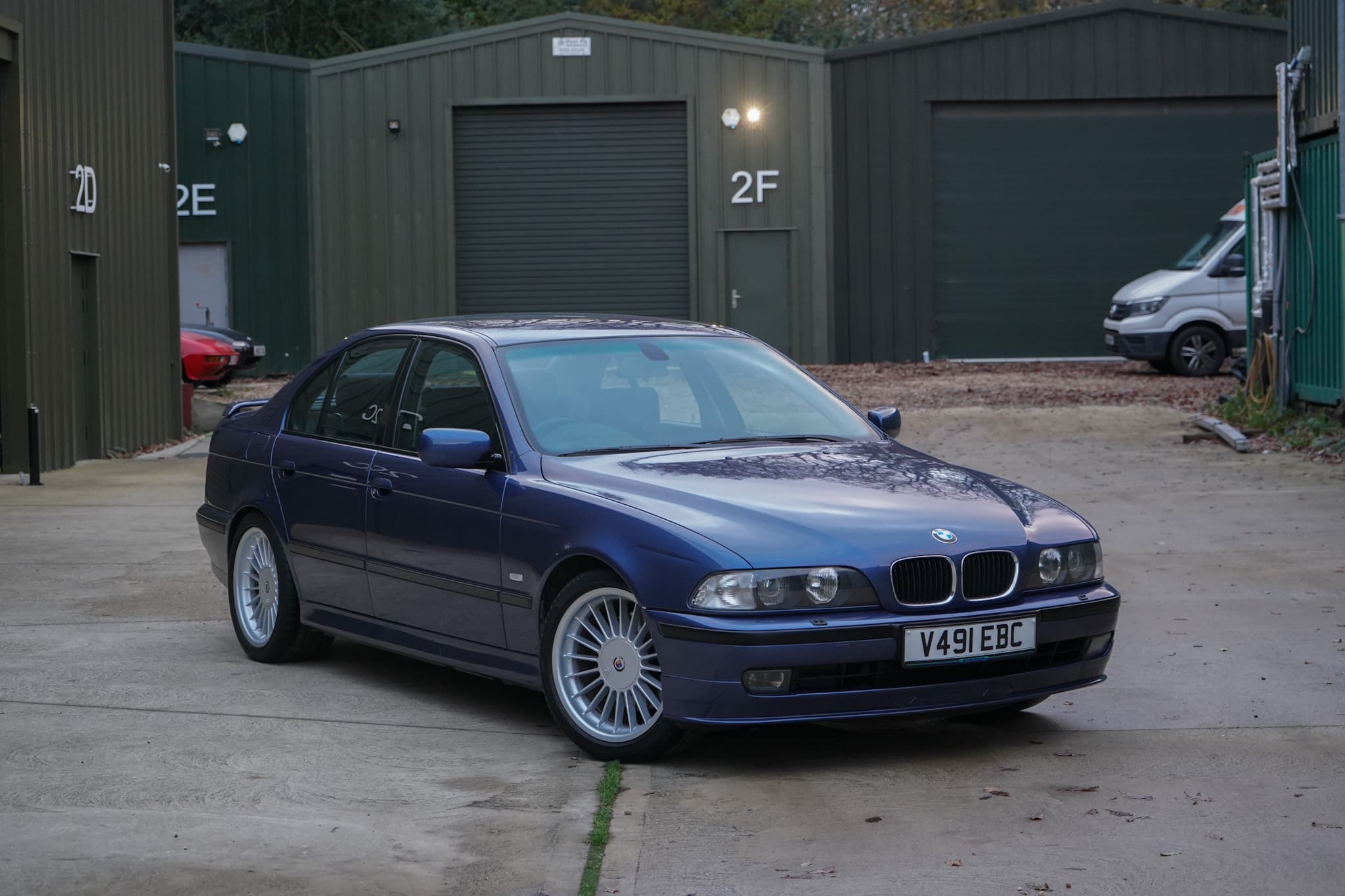 Blue 1999 BMW E39 Alpina B10 3.3 Manual in a front three-quarter view.