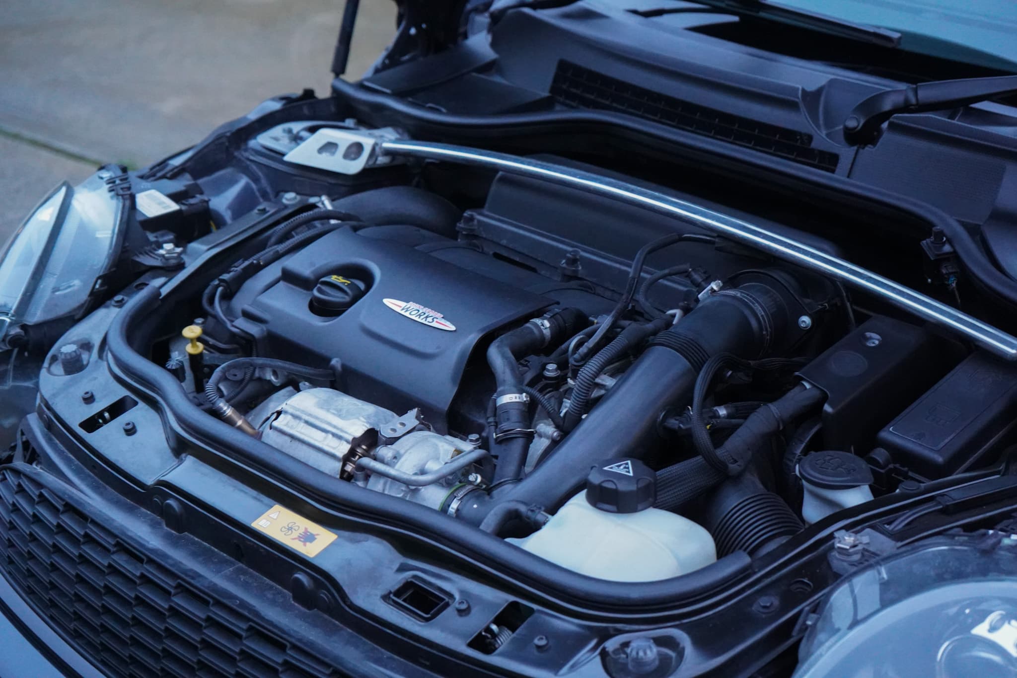 2013 MINI John Cooper Works GP2 (R56) showing the engine bay.