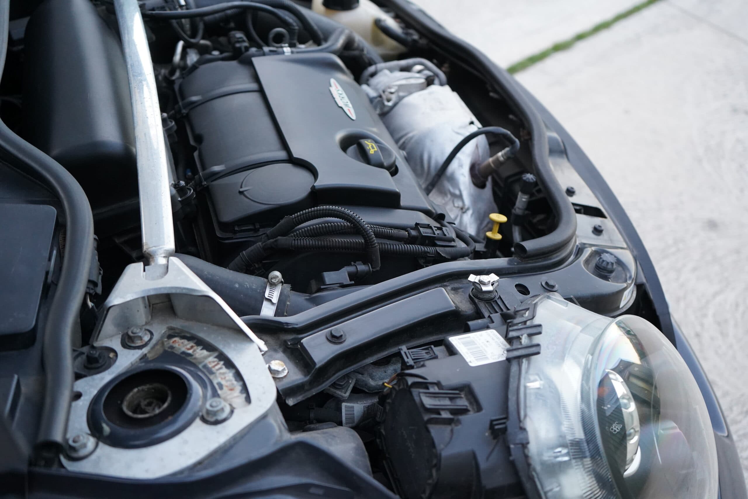 MINI GP2 (R56) engine-bay strut and suspension detail.